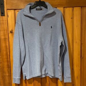 Polo by Ralph Lauren Men's Light Blue Zip-Up Sweater